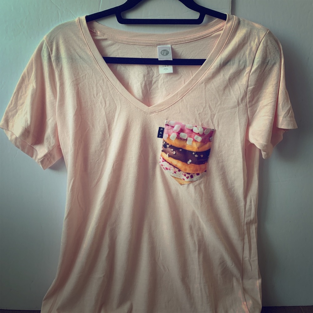 Pink short sleeve tee with pocket